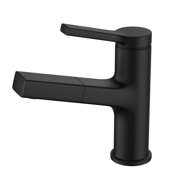 Robinet de lavabo extractible multifonction noir, Design moderne, Production avanc&eacute;e, pour salle de bains