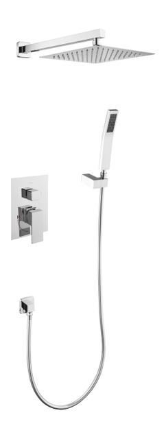 Cabezal de ducha tipo lluvia, grifo de ba&ntilde;o de acero inoxidable cromado, funci&oacute;n de remolque, juego de mezclador de ducha oculto para ba&ntilde;o