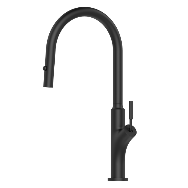 Grifo largo de acero inoxidable con cuello de cisne