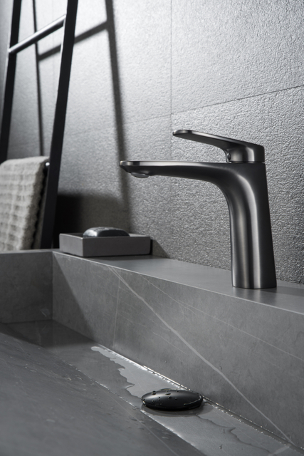 Grifo monomando para lavabo de lat&oacute;n con acabado cromado, grifos para ba&ntilde;o, grifos para ba&ntilde;o montados en cubierta