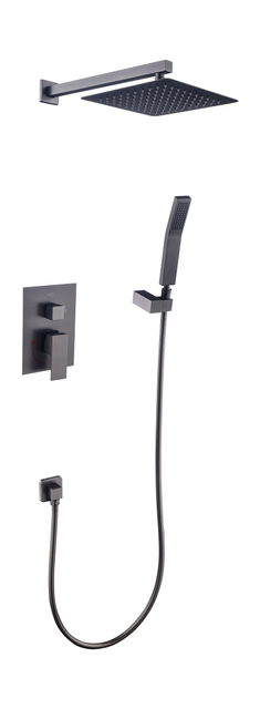 Cabezal de ducha tipo lluvia, grifo de ba&ntilde;o de acero inoxidable cromado, funci&oacute;n de remolque, juego de mezclador de ducha oculto para ba&ntilde;o