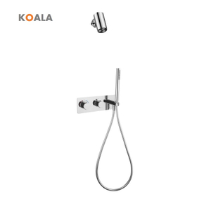 Pommeau de douche rotatif chrom&eacute;, ensemble de douche de salle de bain dissimul&eacute;