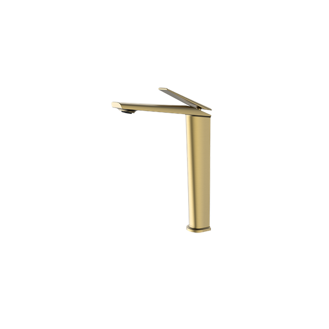 Rubinetto per lavabo da bagno con miscelatore acqua calda e fredda contemporanea in ottone dal design moderno e alla moda